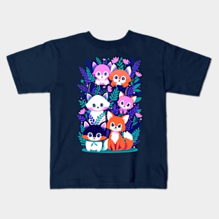 Cute Funny Foxes Kids T-Shirt